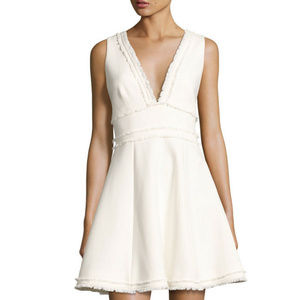 Cinq A Sept Aurora Fringe V-Neck Dress